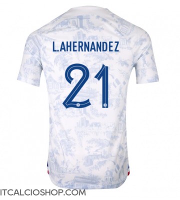 Francia Lucas Hernandez #21 Seconda Maglia Mondiali 2022 Manica Corta